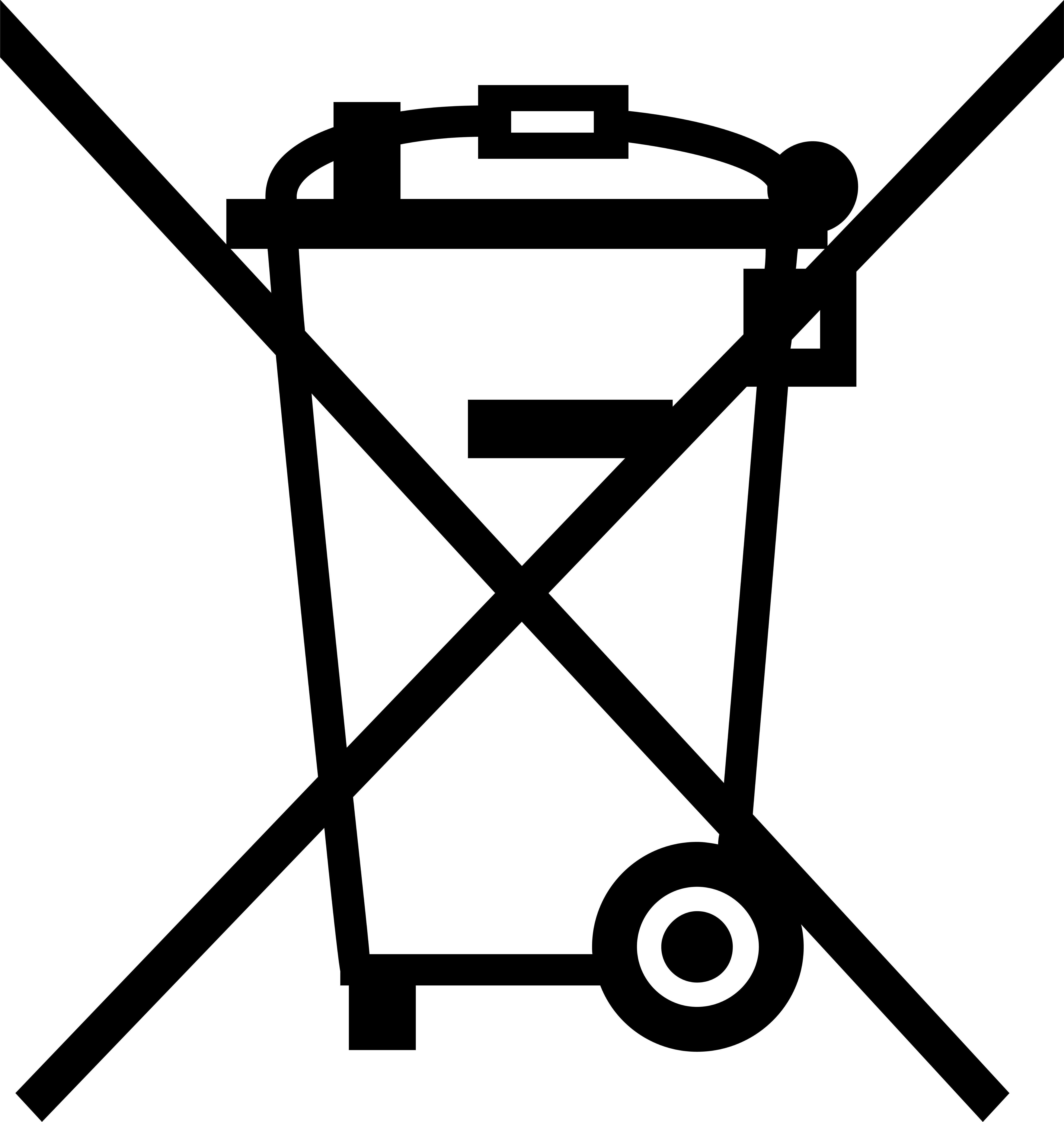 Battery crossed‑out wheeled bin recycling symbol